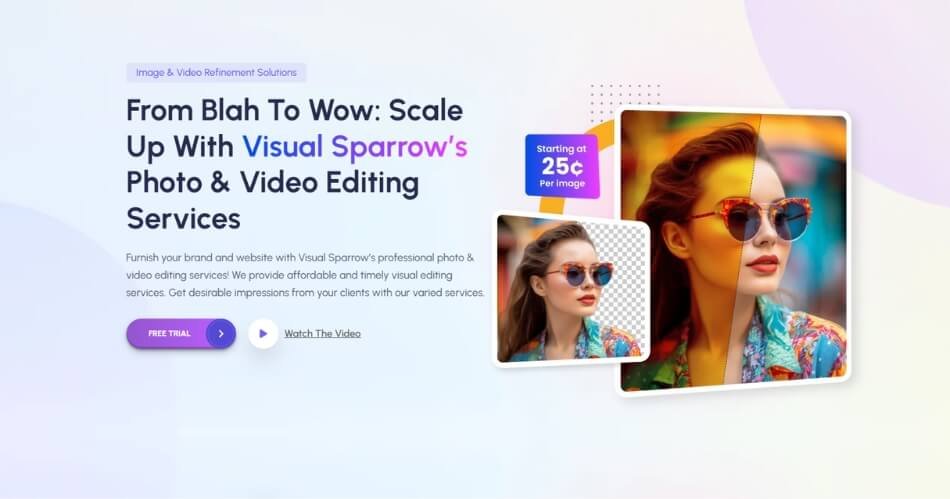 Visual Sparrow's high-end image and video editing service