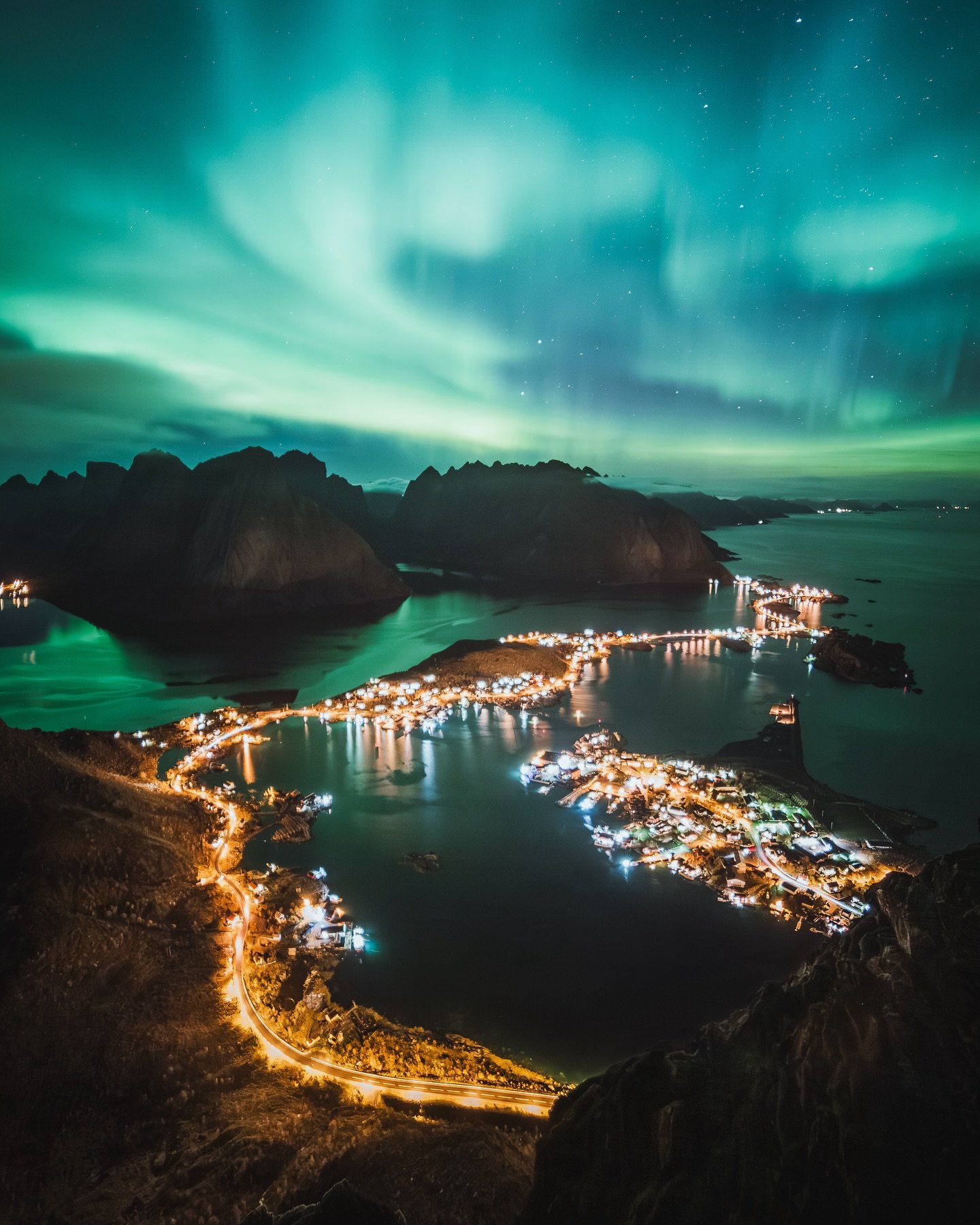 Aurora Over the Village Night Photography Idea