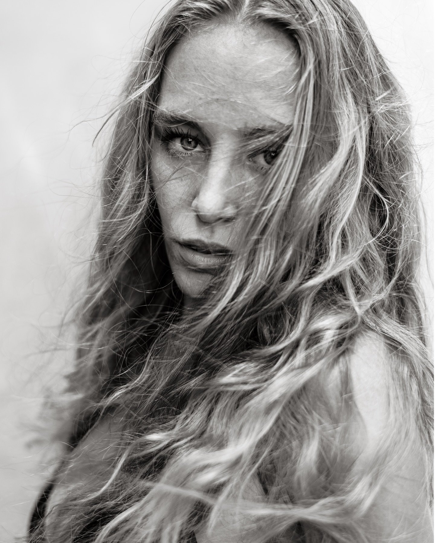 Windblown Emotional Portrait